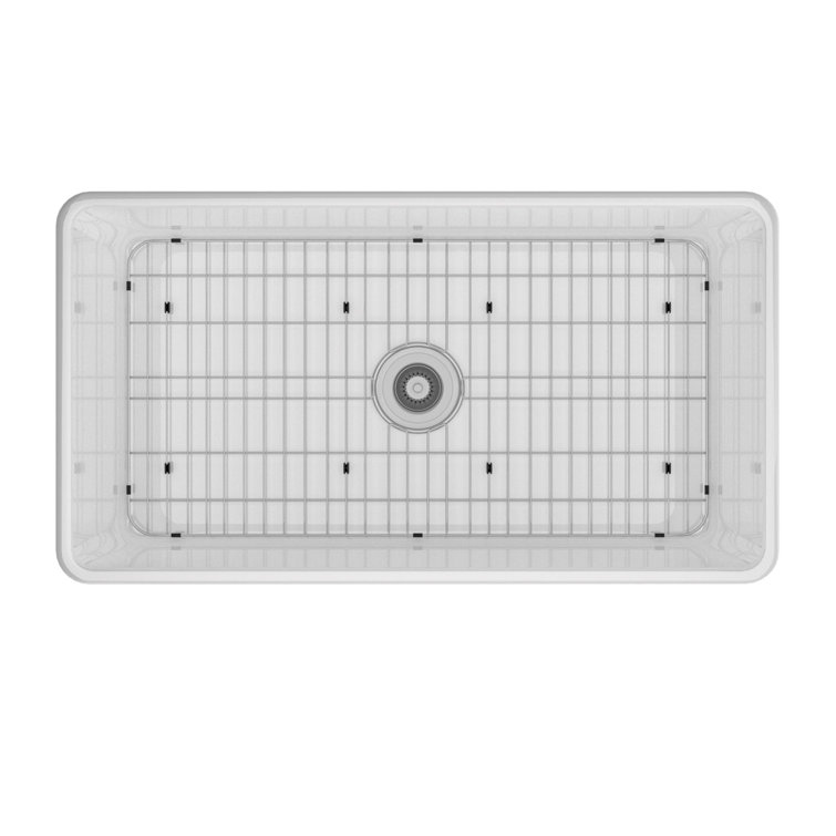 White Fireclay Farmhouse Drop-in Single Bowl Kitchen Sink