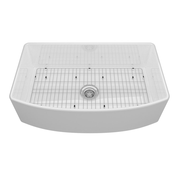 33'' White Fireclay Single Bowl Farmhouse Kitchen Sink