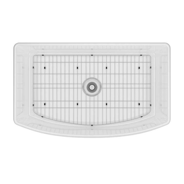 33'' White Fireclay Single Bowl Farmhouse Kitchen Sink