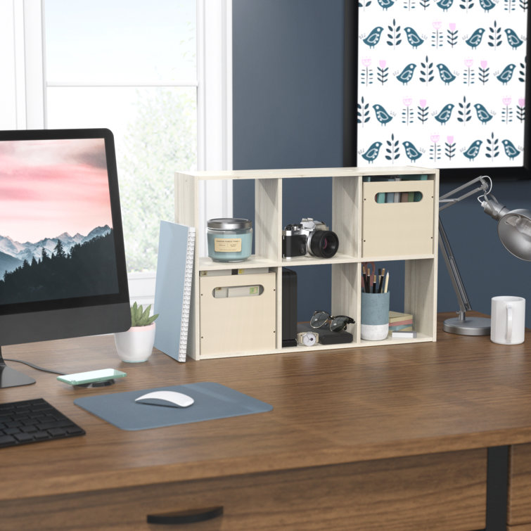 Bleached Walnut 6-Cube Mini Desktop Organizer