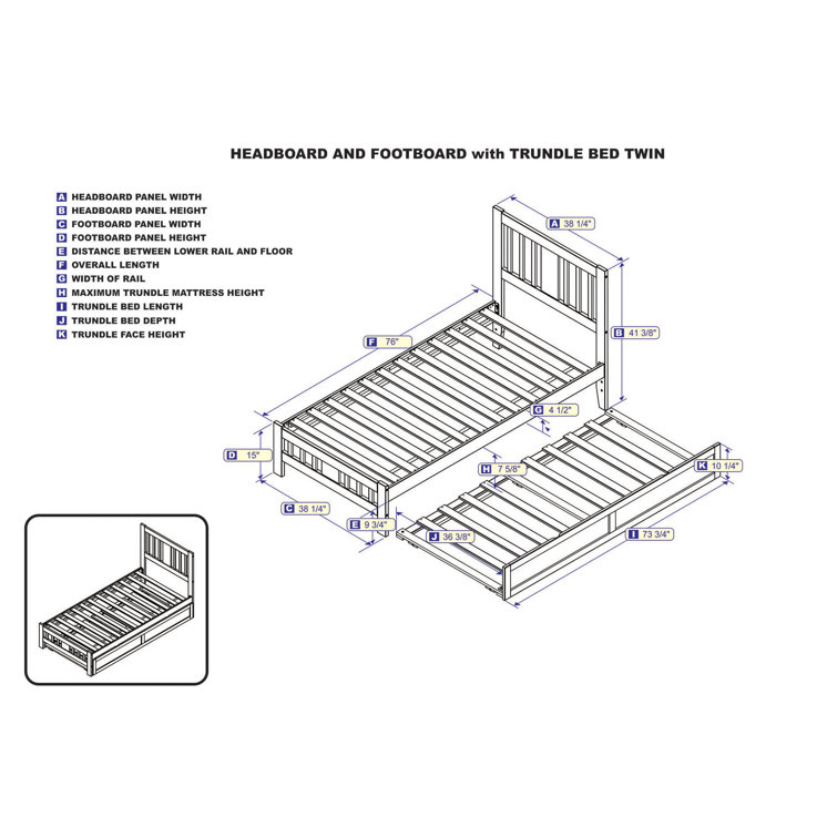 White Full Size Solid Rubberwood Mission Bed with Slats