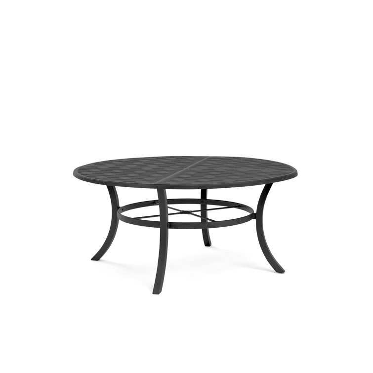 Gray and Black 4-Person Round Outdoor Dining Set