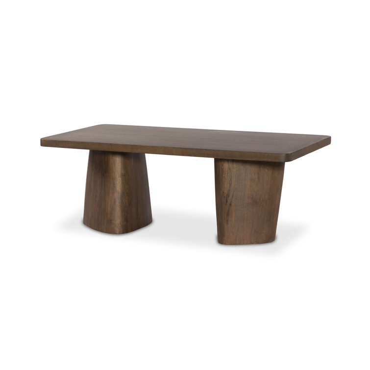 Aged Brown Solid Mango Wood Rectangular Coffee Table with Storage