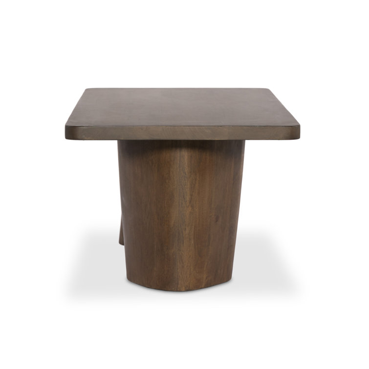 Aged Brown Solid Mango Wood Rectangular Coffee Table with Storage