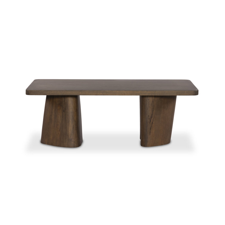 Aged Brown Solid Mango Wood Rectangular Coffee Table with Storage