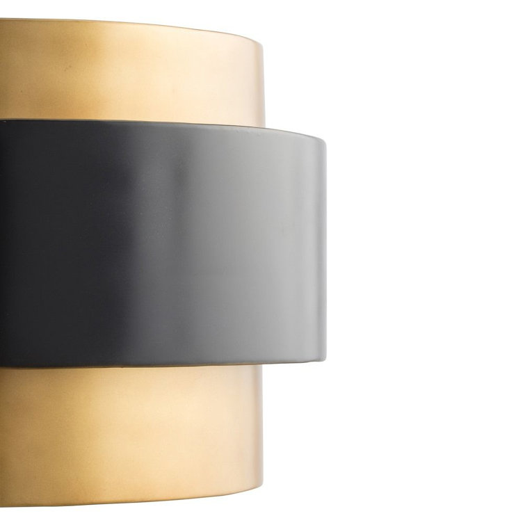Vintage Brass and Black Drum Pendant Light