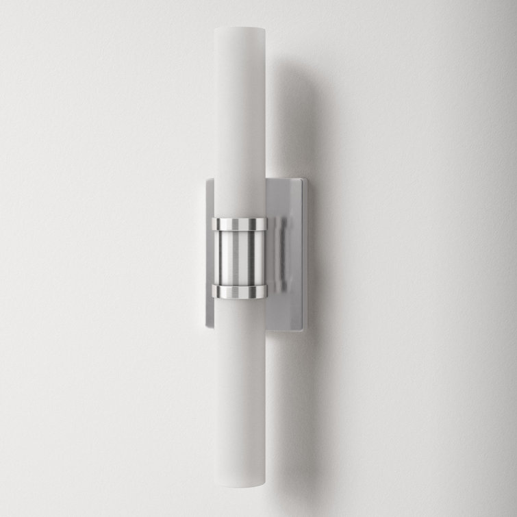 Evelien Brushed Nickel 2-Light Frosted Glass Vanity Light