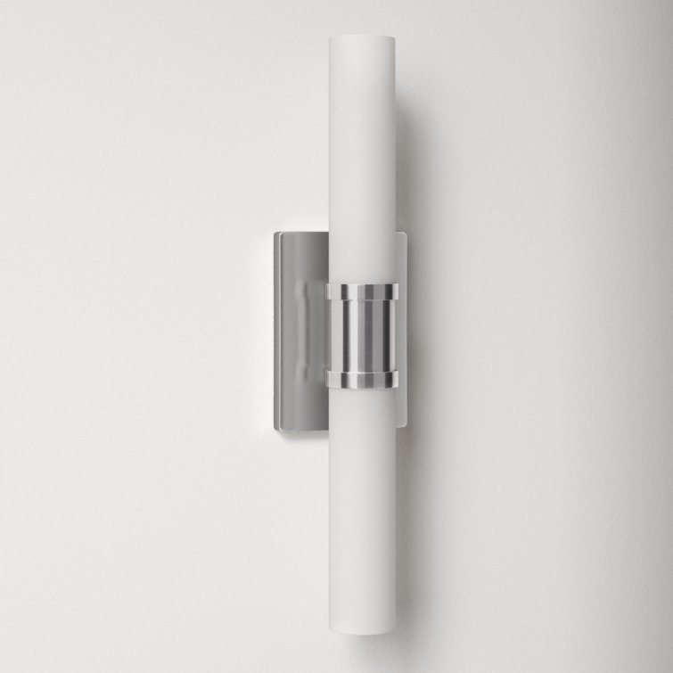Evelien Brushed Nickel 2-Light Frosted Glass Vanity Light