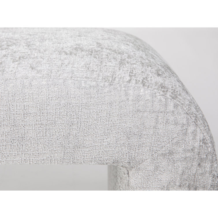 Gwen Gray Microsuede Upholstered Waterfall Bench