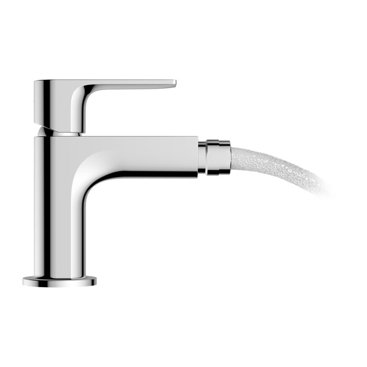 Rebris E Chrome Single-Hole Bidet Faucet with Pop-Up Drain