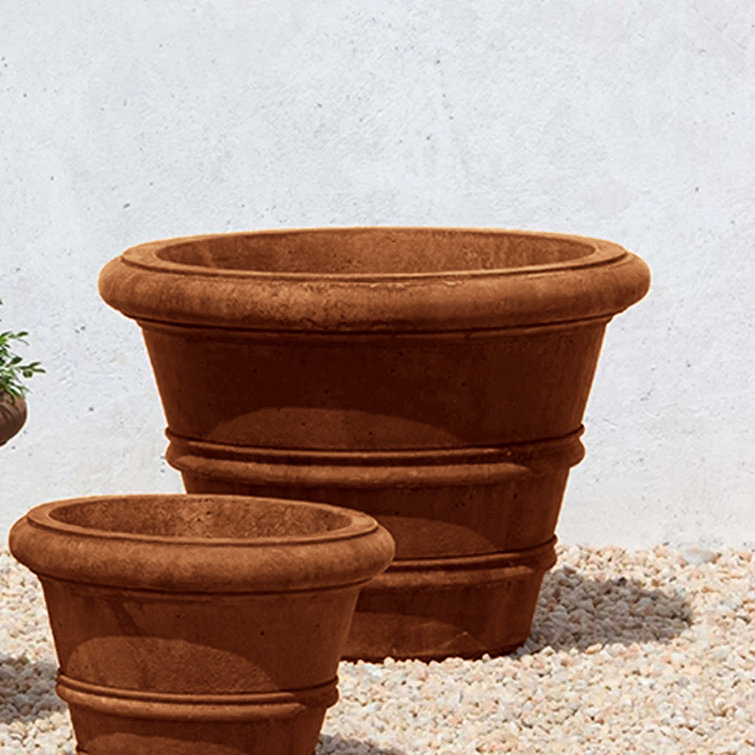 Aged Limestone Large Traditional Outdoor Planter