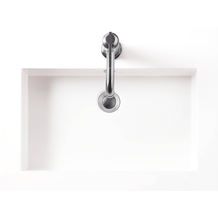 Latte Oak and White Glossy Single Wall-Mount Vanity Set