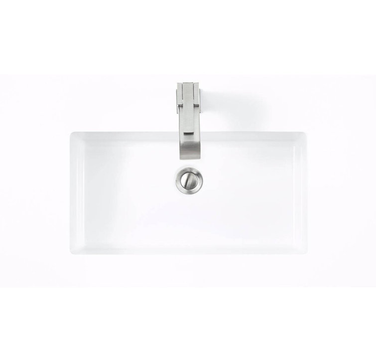 Milan 32" Modern Grey Glossy Single Vanity with White Top