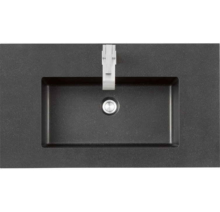 Milan 32" Modern Grey Glossy Single Vanity with White Top
