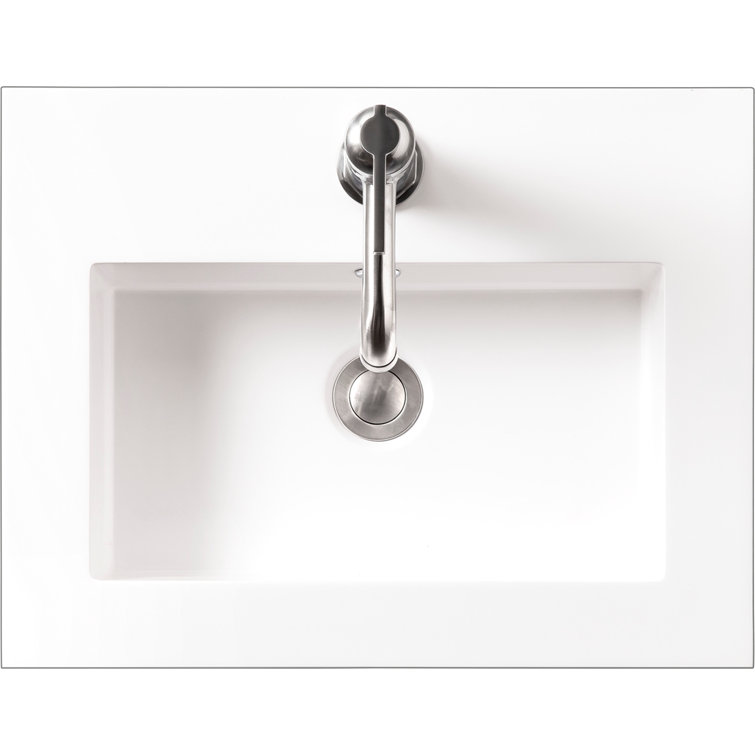 Boston 20" Matte Black Stainless Steel Single Vanity with White Composite Top