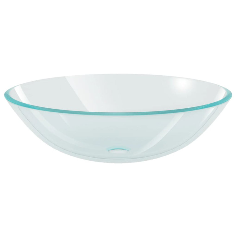 Elegante 16.5'' Transparent Tempered Glass Round Vanity Basin
