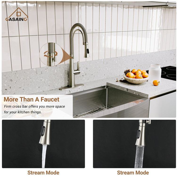 36" Brushed Stainless Steel Farmhouse Kitchen Sink with Accessories