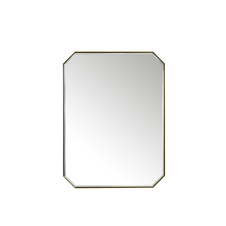 Champagne Brass Octagonal Framed Vanity Mirror 30" x 40"