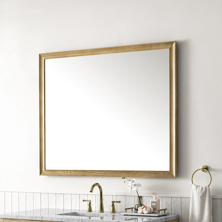Glenbrooke Light Natural Oak 40"x48" Rectangular Wood Vanity Mirror