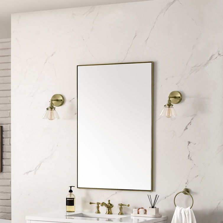Champagne Brass Rectangular Framed Vanity Mirror 40" x 26"