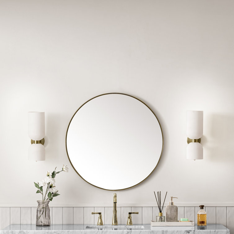 Rohe 30" Champagne Brass Rectangular Vanity Mirror