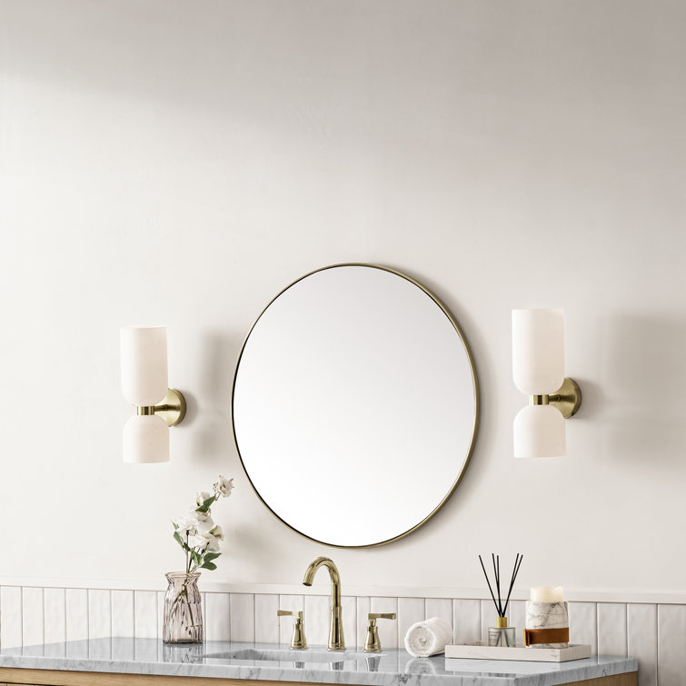 Rohe 30" Champagne Brass Rectangular Vanity Mirror