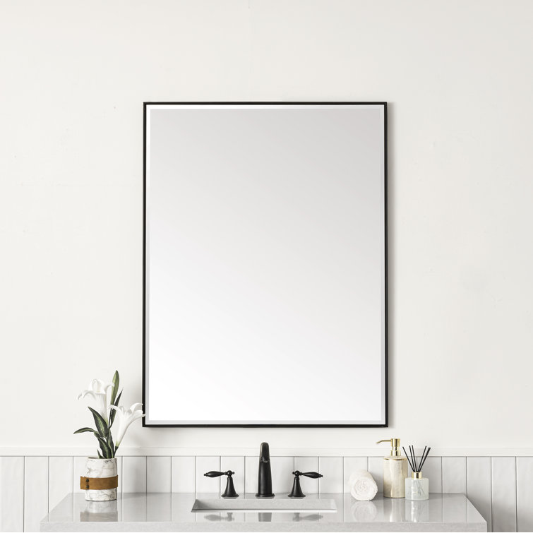 Rohe 40" x 30" Champagne Brass Rectangular Vanity Mirror