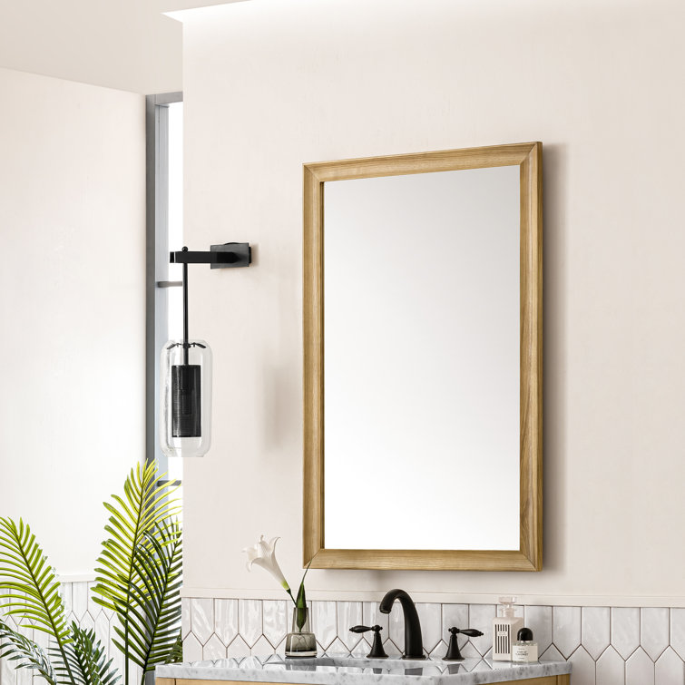 Glenbrooke 26" x 40" Natural Walnut Wood Vanity Mirror