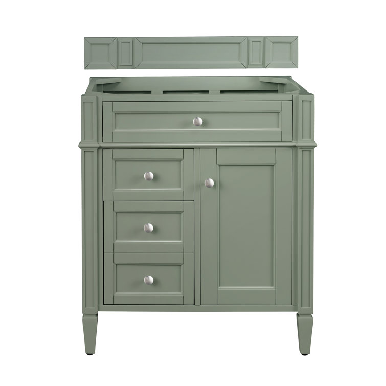 Smokey Celadon 30" Solid Wood Single Vanity Base with Veneer