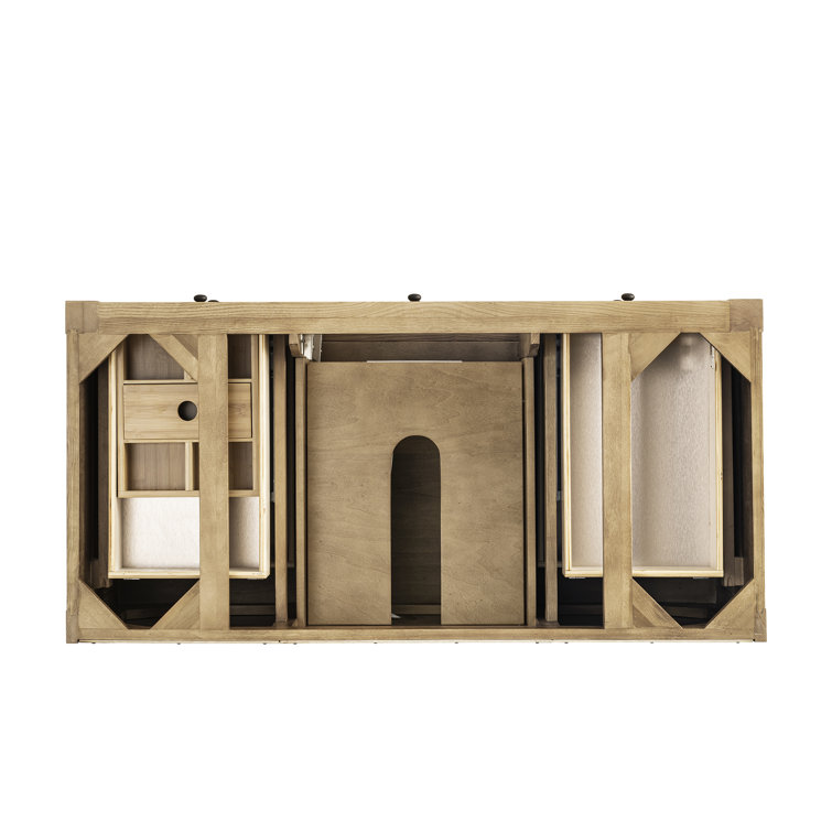 Light Natural Oak 48" Single Vanity Base with Matte Black Knobs