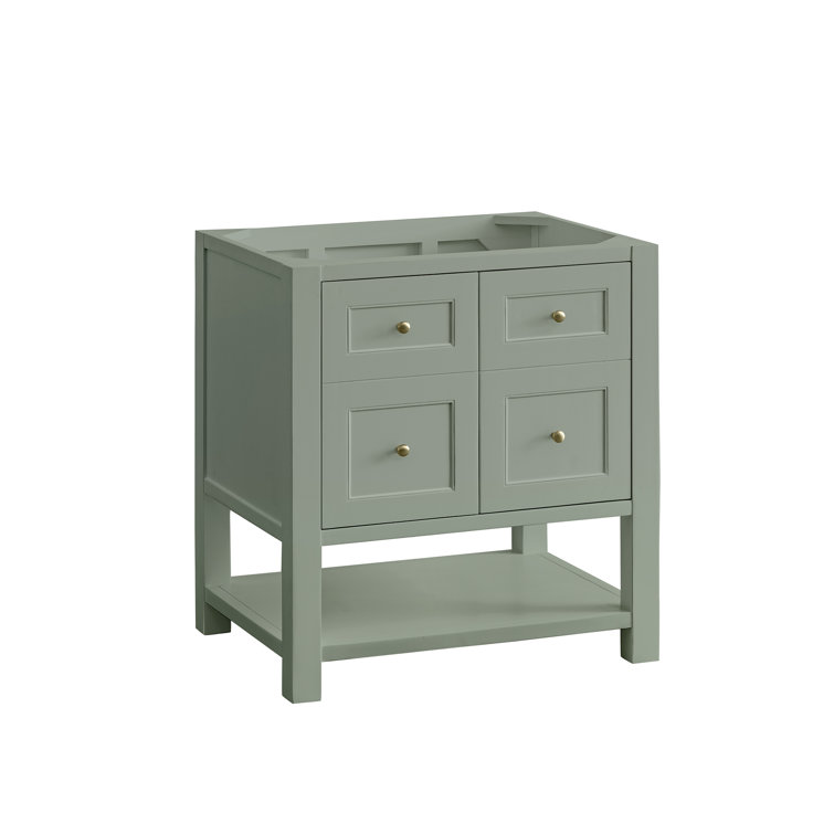 Smokey Celadon 30" Solid Wood Single Bathroom Vanity Base