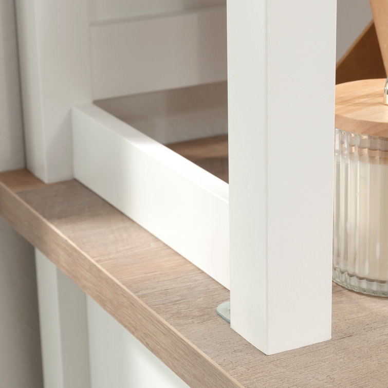 White and Oak Cottage Road Library Base with Hutch