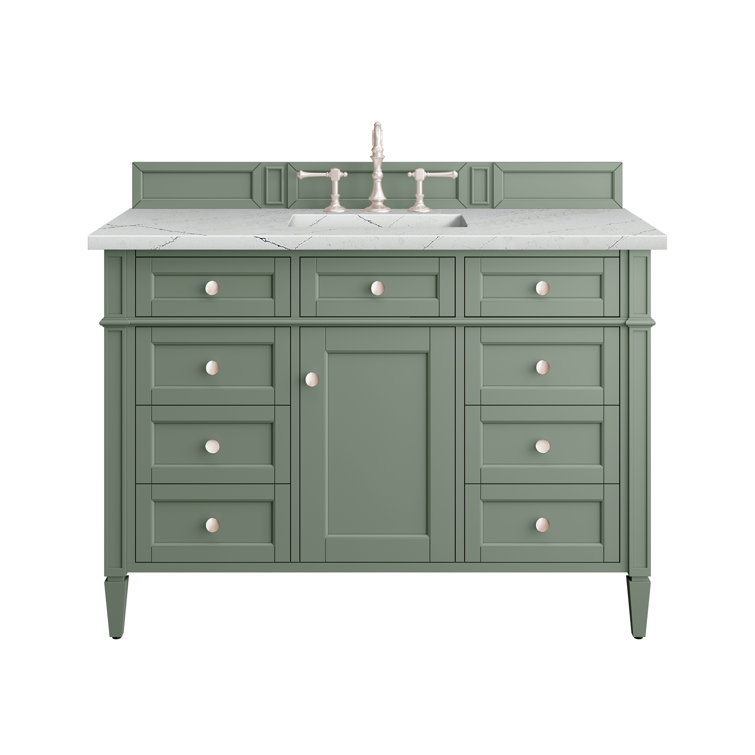 Victory Blue 48'' Transitional Solid Wood Single Vanity