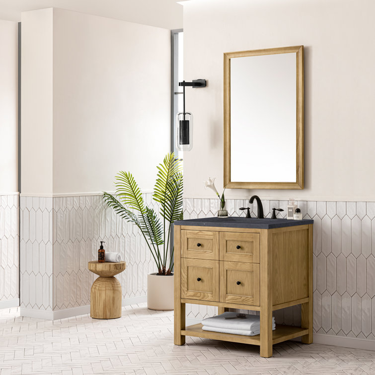 Breckenridge 30" Whitewashed Oak Single Vanity with Charcoal Soapstone Top