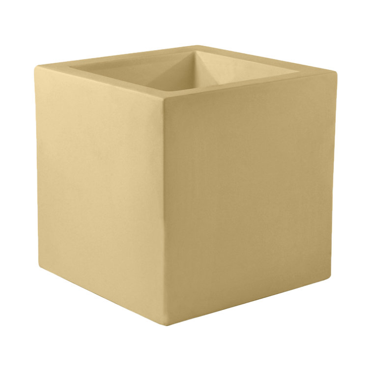 Taupe Matte High Square Resin Indoor/Outdoor Planter