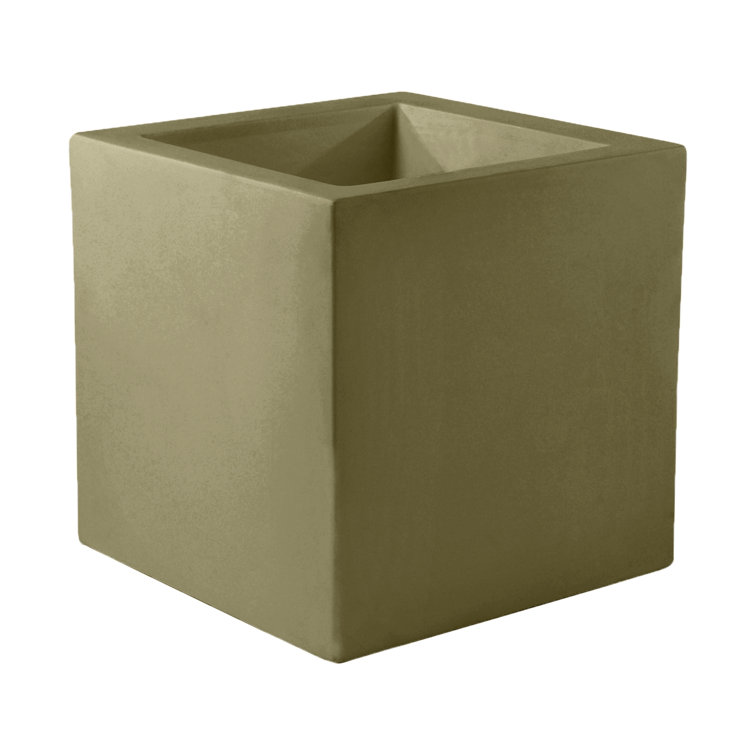 Taupe Matte High Square Resin Indoor/Outdoor Planter