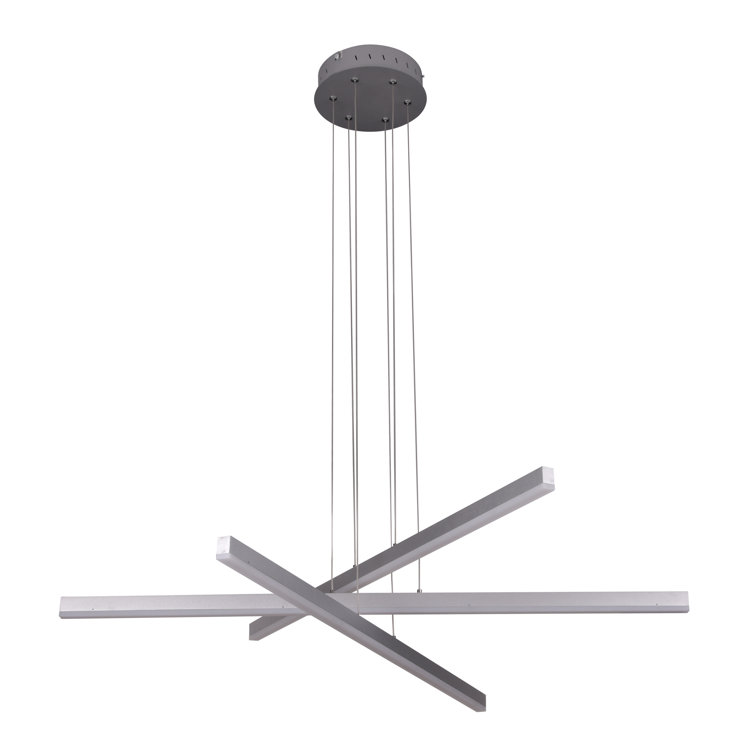 Sirius 40" Silver Aluminum Integrated LED Adjustable Pendant