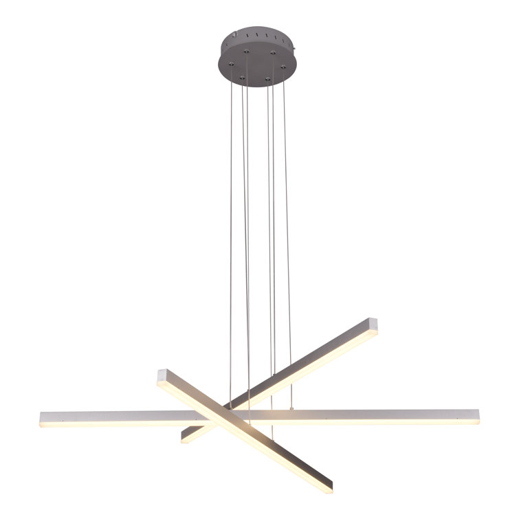 Sirius 40" Silver Aluminum Integrated LED Adjustable Pendant