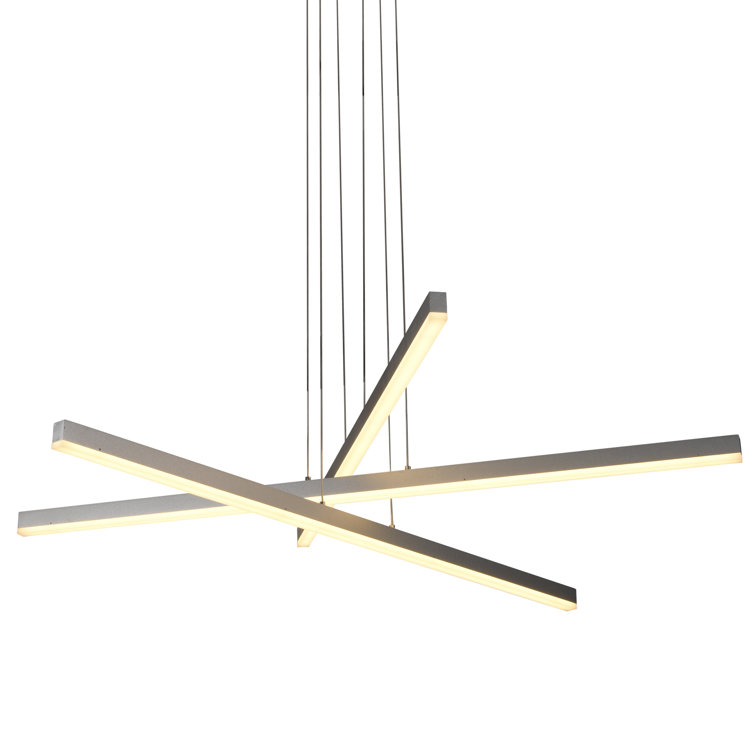 Sirius 40" Silver Aluminum Integrated LED Adjustable Pendant