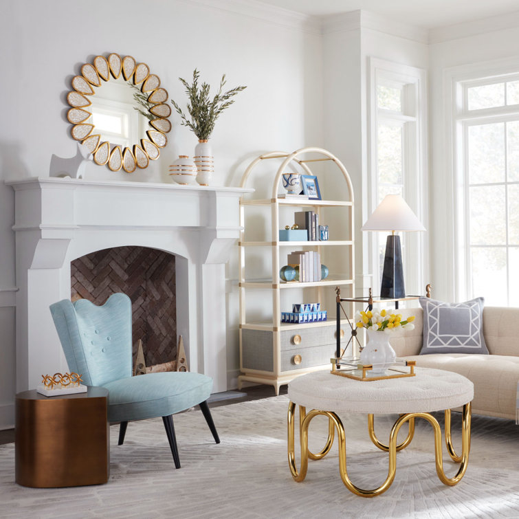 Round White and Gold Porcelain Table Vase