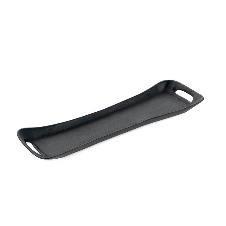 Black Cast Aluminum Rectangular Decorative Tray