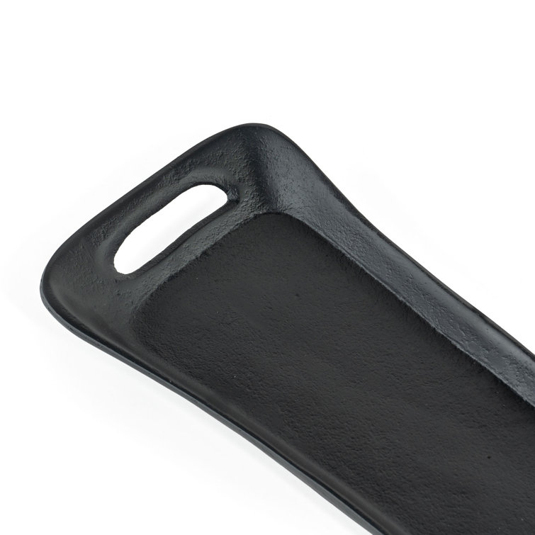 Black Cast Aluminum Rectangular Decorative Tray