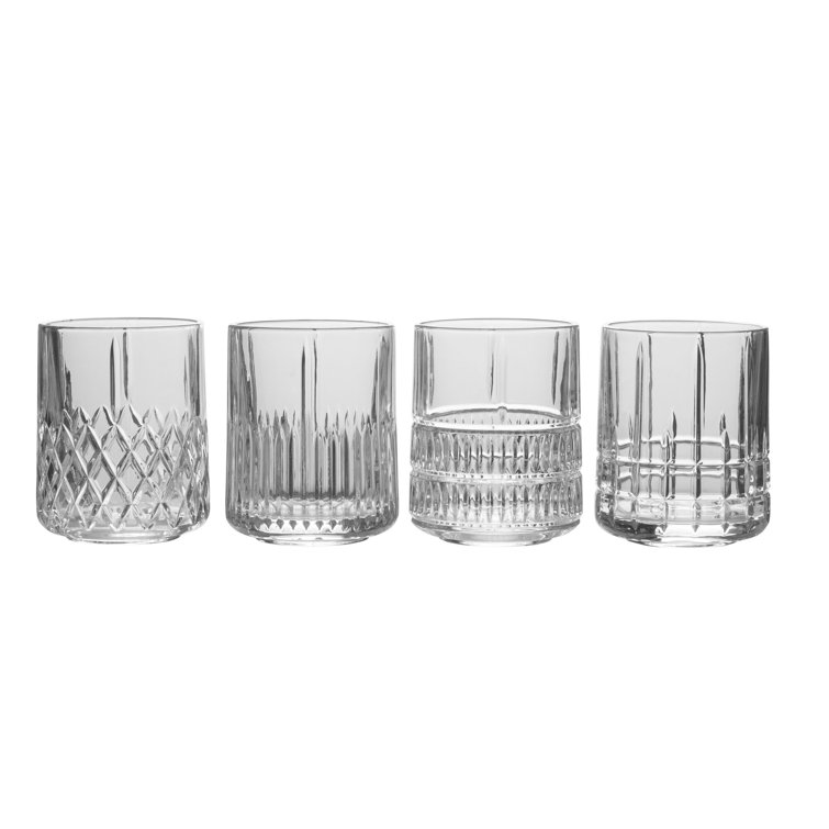 Carrick 12 oz Patterned Clear Glass Barware Set