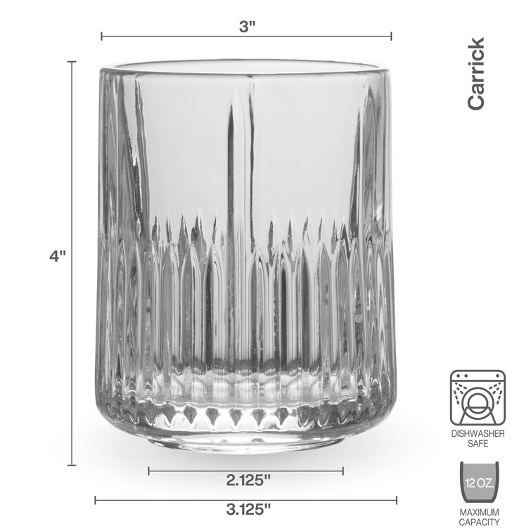 Carrick 12 oz Patterned Clear Glass Barware Set