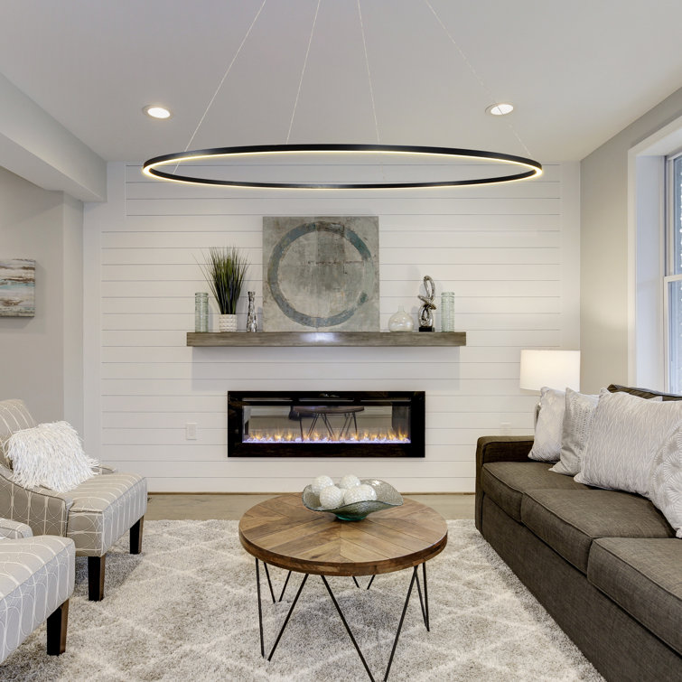 Tania Sleek Circular Adjustable LED Chandelier in Black