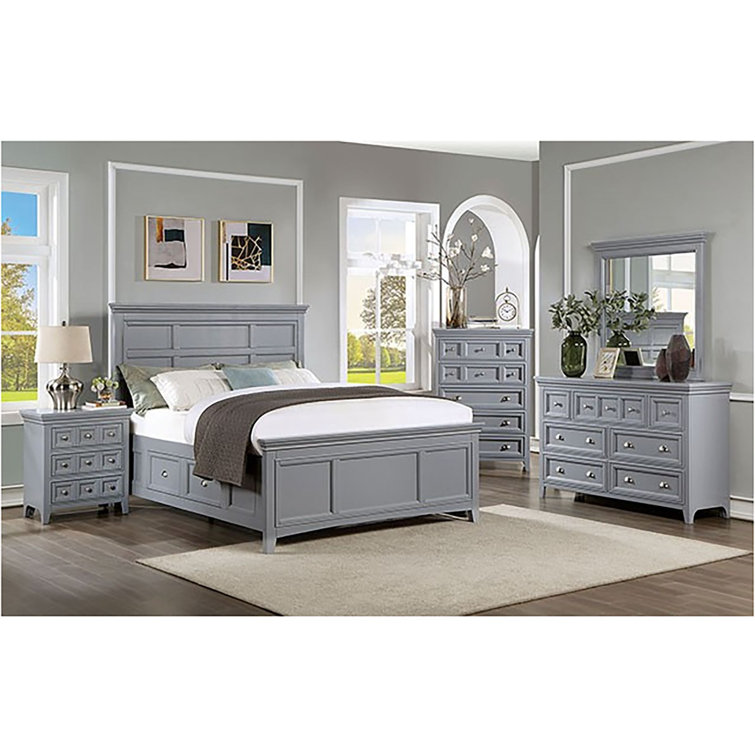 Gray Solid Wood 7-Drawer Horizontal Dresser with Felt Lined Drawers
