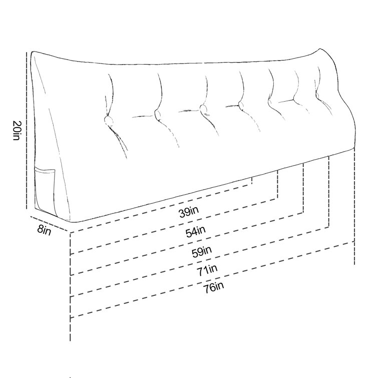 Gray California King Removable Cover Wedge Pillow