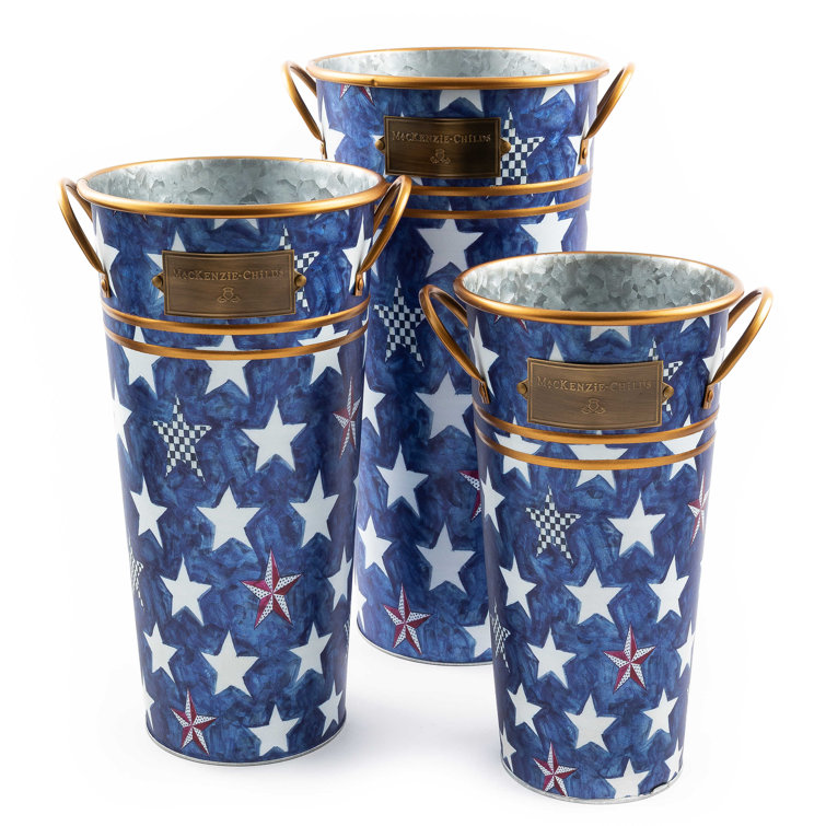 Royal Star Galvanized Metal Flower Buckets, Set of 3