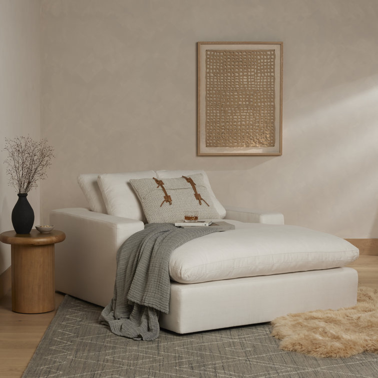 Anders Ivory Polyester Chaise Lounge