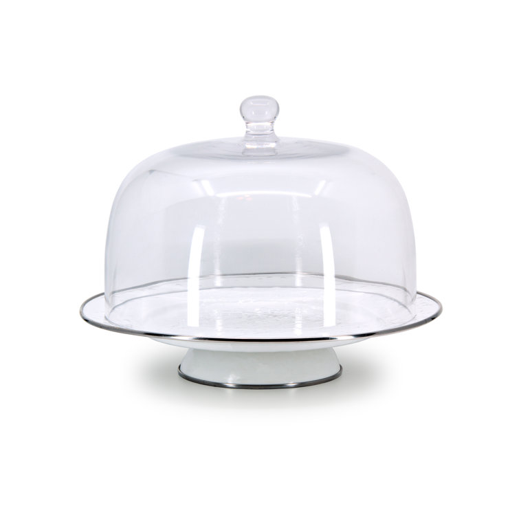 Clear Glass Cake Stand Dome with Knob Handle